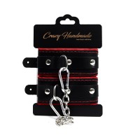 Наручники из натуральной кожи c мягкой красной подкладкой Crazy Handmade CH-24042