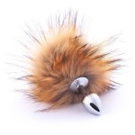 Анальная пробка с игривым коротким рыжим хвостом Crazy Handmade CH-7601