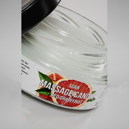 Натуральная массажная свеча с эфирными маслами SGAN "Красный грейпфрут", 50 мл