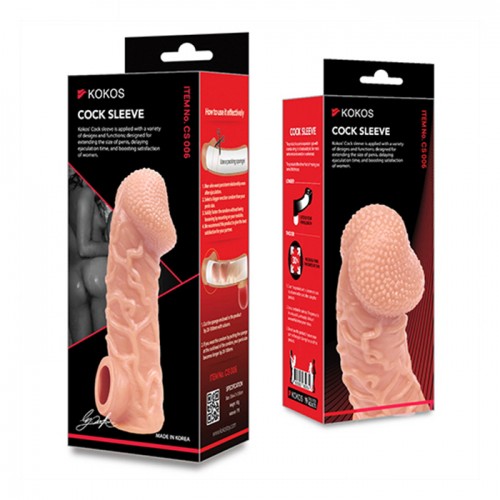 Насадка на пенис Kokos CS 006 L реалистик с фиксацией мошонки TPR 176*51