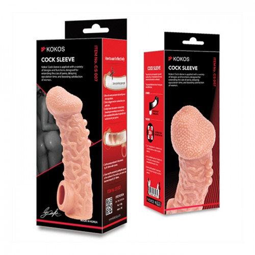 Насадка на пенис Kokos CS.007-L реалистик с фиксацией мошонки TPR 176*51