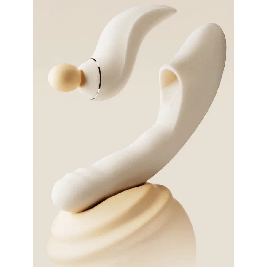 Уникальный пульсатор с вакуумной стимуляцией, вибрацией, нагревом и приложением Svakom Fatima Beige