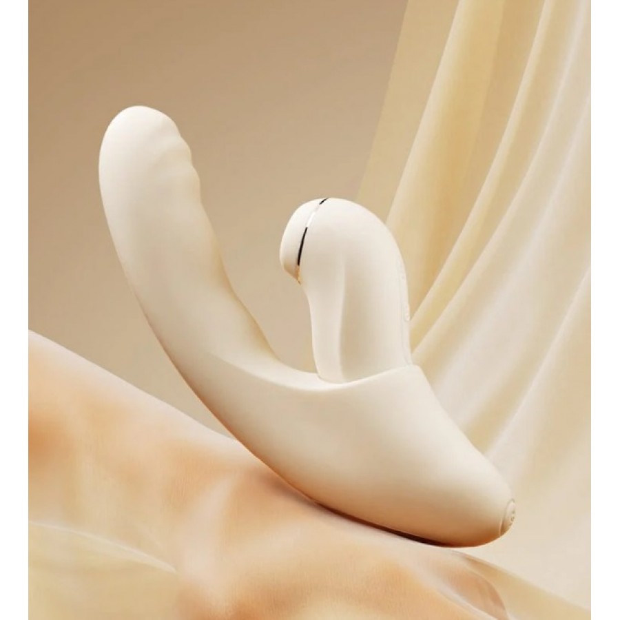 Уникальный пульсатор с вакуумной стимуляцией, вибрацией, нагревом и приложением Svakom Fatima Beige