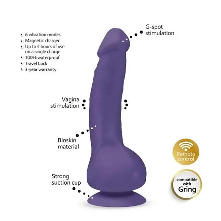 Мощный и гибкий реалистичный вибратор Gvibe Greal 2 Violet 22 х 4 см