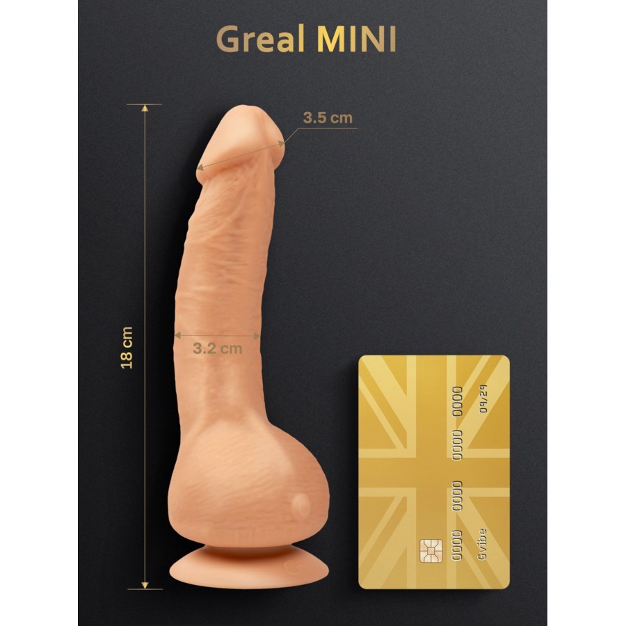 Мощный реалистичный вибратор Gvibe Greal Mini, 18 х 3,2 см