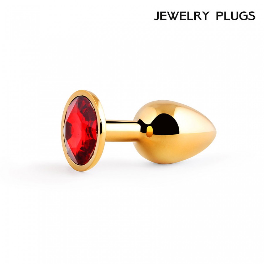Металлическая анальная пробка Jewelry Plug Small Gold 7 х 2,8 см