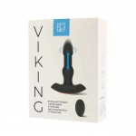 Анальная пробка с вибрацией, фрикциями и пультом ДУ Hot Planet Viking