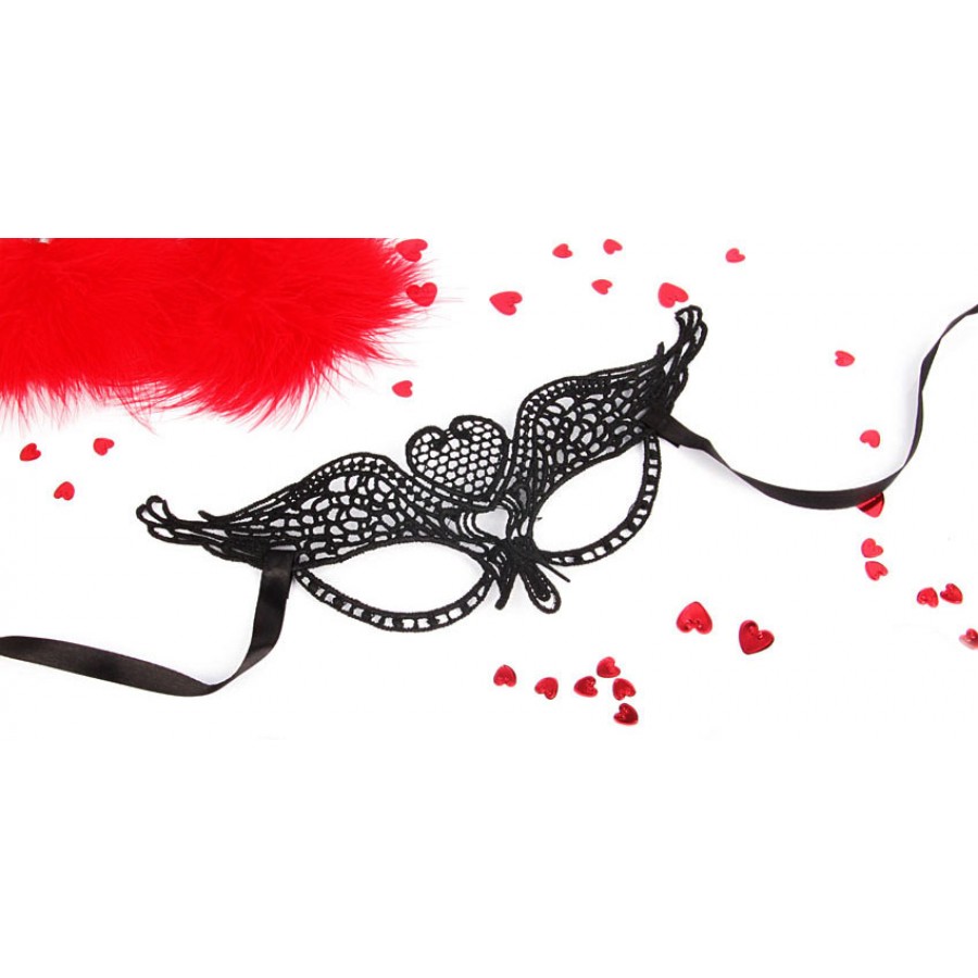 МАСКА АЖУРНАЯ ГЛОРИЯ цвет чёрный, текстиль арт. EE-20356