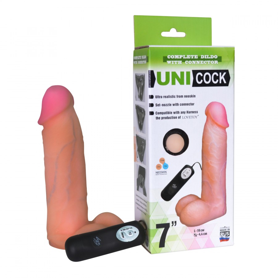 НАСАДКА ДЛЯ СТРАПОНА UNI COCK 7 С ВИБРАЦИЕЙ 190 х 44 мм