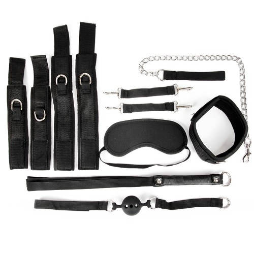 НАБОР (наручники, оковы, ошейник с поводком, кляп, маска, плеть) арт. NTB-80472