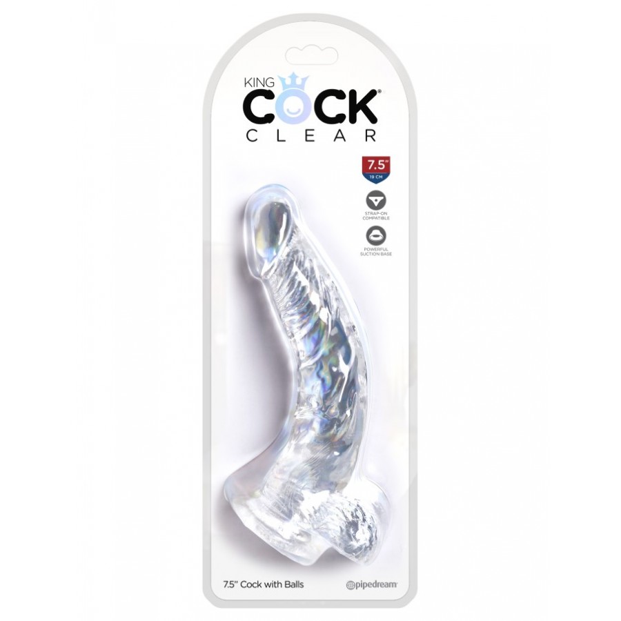Прозрачный фаллоимитатор PipeDream King Cock Clear 7.5 