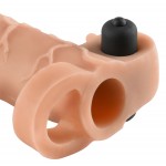 Увеличивающая вибронасадка с кольцом для мошонки Vibrating Real Feel 2 Extension Pipedream PD4119-21