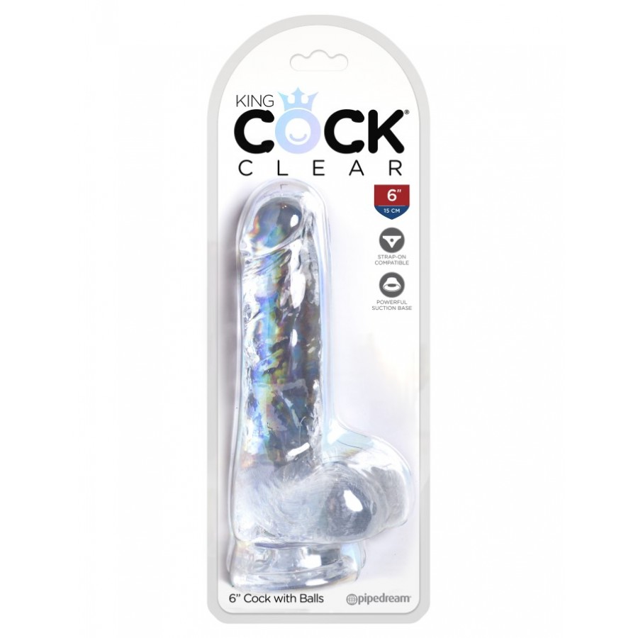 Прозрачный фаллоимитатор PipeDream King Cock Clear 6 