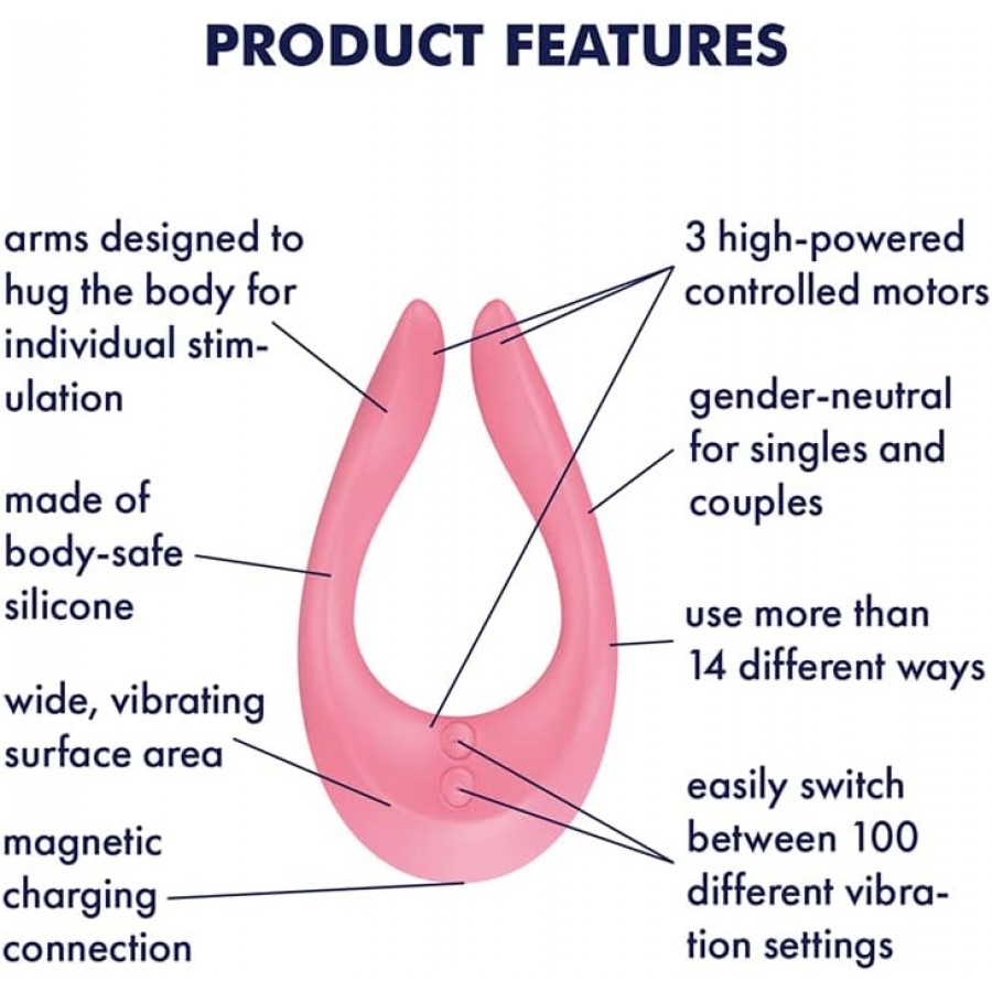 Многофункциональный стимулятор для пар Satisfyer Partner Multifun Endless Joy Pink