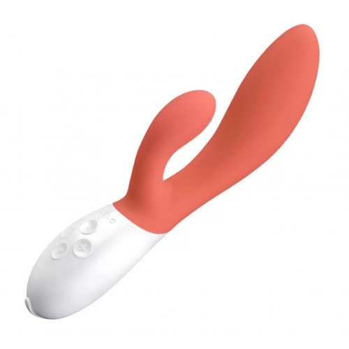 Люксовый вибратор-кролик Lelo Ina 3, коралловый