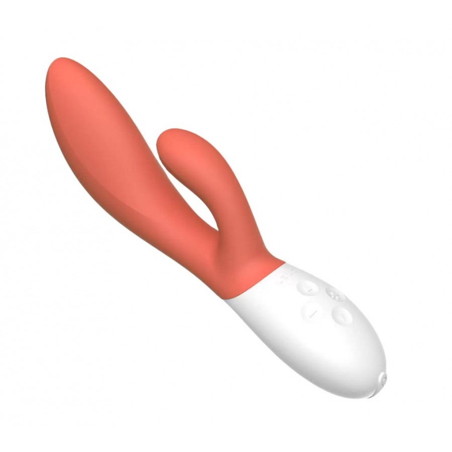 Люксовый вибратор-кролик Lelo Ina 3, коралловый