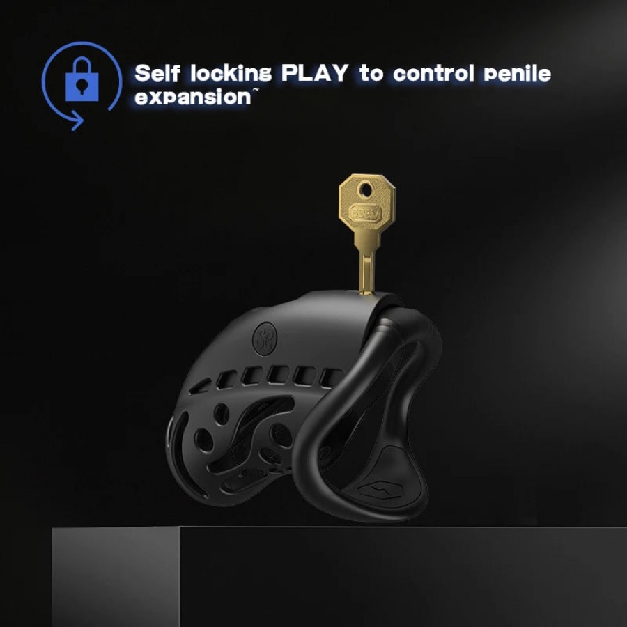 Мужской пояс верности с электростимуляцией, уретральным стимулятором и ДУ Lockink Sevanda