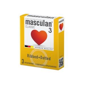 Презервативы Masculan Dotty + Ribbed 3 шт.