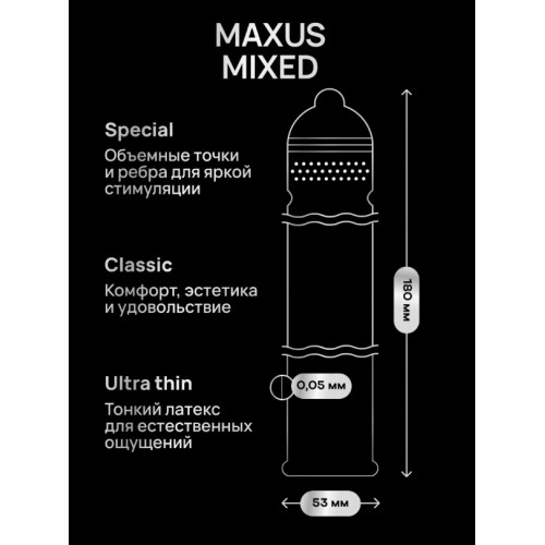 Презервативы в пластиковом кейсе набор MAXUS Mixed Air №3