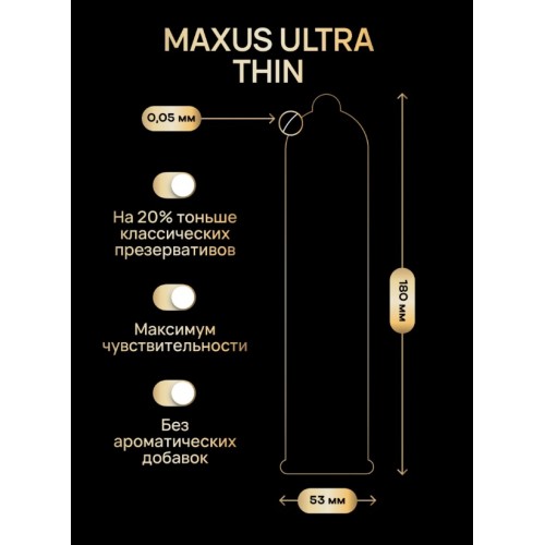 Презервативы в пластиковом кейсе ультратонкие MAXUS Sensitive Air №3