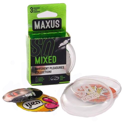 Презервативы в пластиковом кейсе набор MAXUS Mixed Air №3
