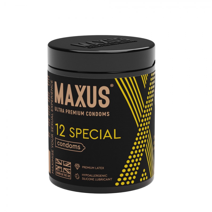 Презервативы Maxus точечно-ребристые Special №12 в железном кейсе