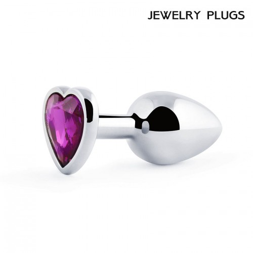 Металлическая анальная пробка Anal Jewelry Heart Silver Medium 8 х 3,4 см
