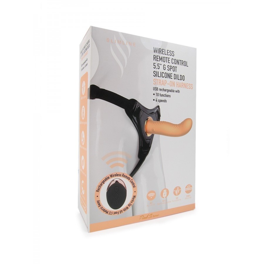 Страпон с вибрацией Erokey, 10 режимов, 14 х 3,6 см