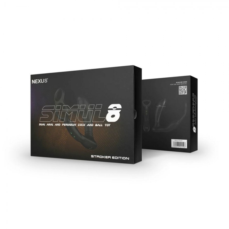 Массажер простаты c подвижным шариком, вибрацией и кольцами Nexus Simul 8 Stroker Edition