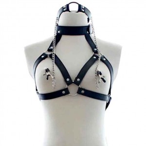 Женская портупея и кляп с зажимам для сосков Notabu NTB-80747