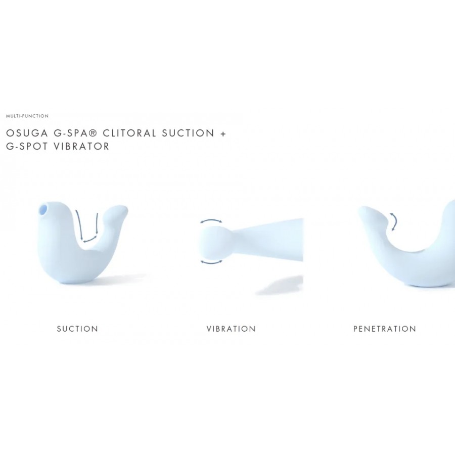 Двухсторонний вакуумно-волновой стимулятор с вибрацией Osuga G-Spa Yellow