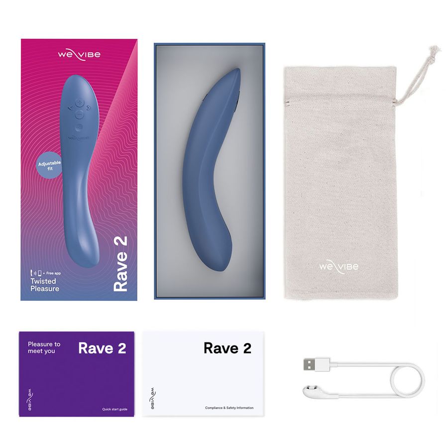 Мощный вибратор для точки G We-Vibe Rave 2 Blue