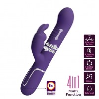 Вибратор-кролик с вращением бусин и поступательными движениями Pretty Love Twinkled