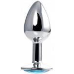 Анальная пробка с голубым кристаллом Sexy Chrystall