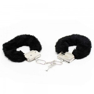 МЕТАЛЛИЧЕСКИЕ НАРУЧНИКИ С ЧЕРНЫМ МЕХОМ LUV BONDS