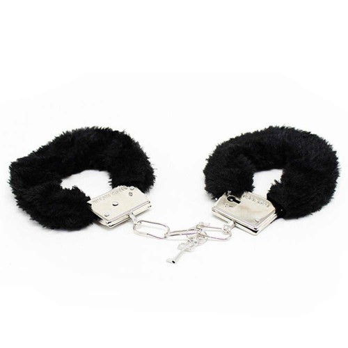 МЕТАЛЛИЧЕСКИЕ НАРУЧНИКИ С ЧЕРНЫМ МЕХОМ LUV BONDS