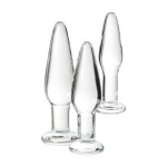 Набор стеклянных анальных пробок Sexus Glass 3-3,5-4 см 912306