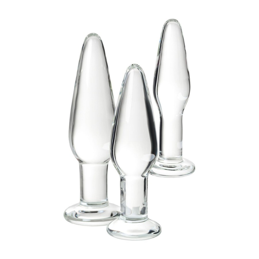 Набор стеклянных анальных пробок Sexus Glass 3-3,5-4 см 912306