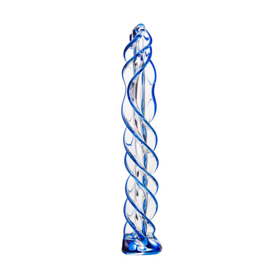 Стеклянный фаллоимитатор в форме спирали Sexus Glass, 18,7 х 2,5 см 912002