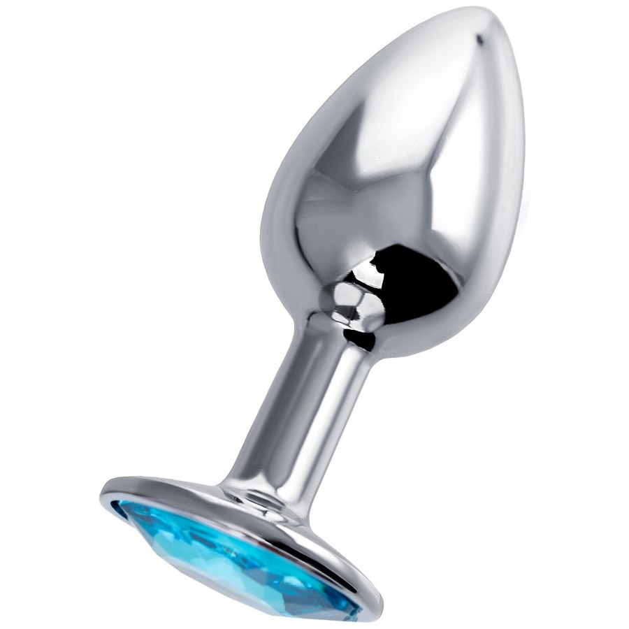 Анальная пробка с голубым кристаллом Sexy Chrystall