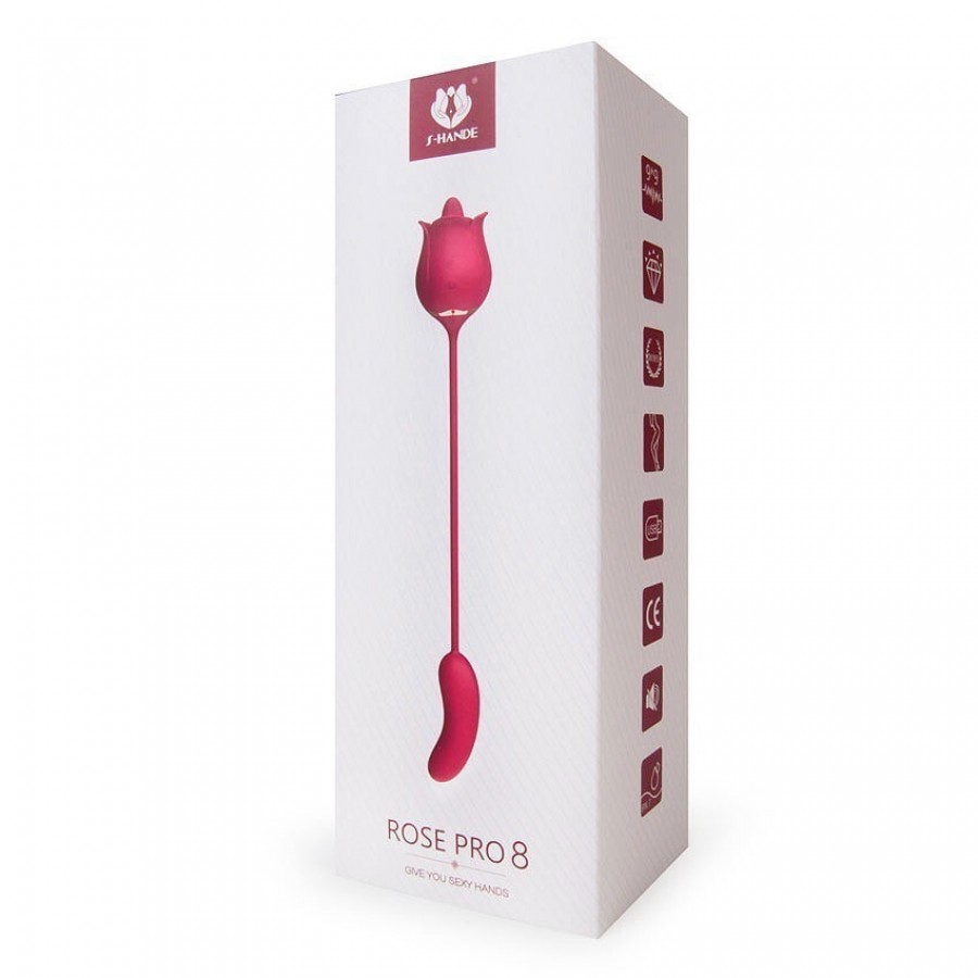 Вибратор для клитора и точки G с движением языка S-Hande Rose Pro 8