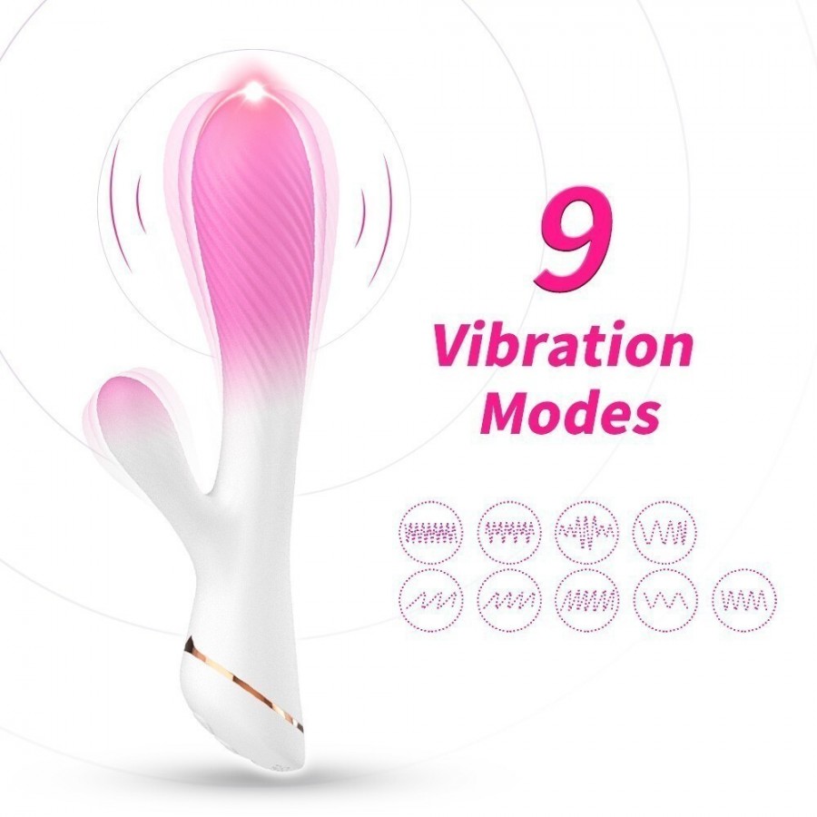 Стильный вибратор-кролик 20,5 х 3,5 см USK-V25