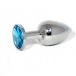Анальная пробка с голубым кристаллом Sexy Chrystall