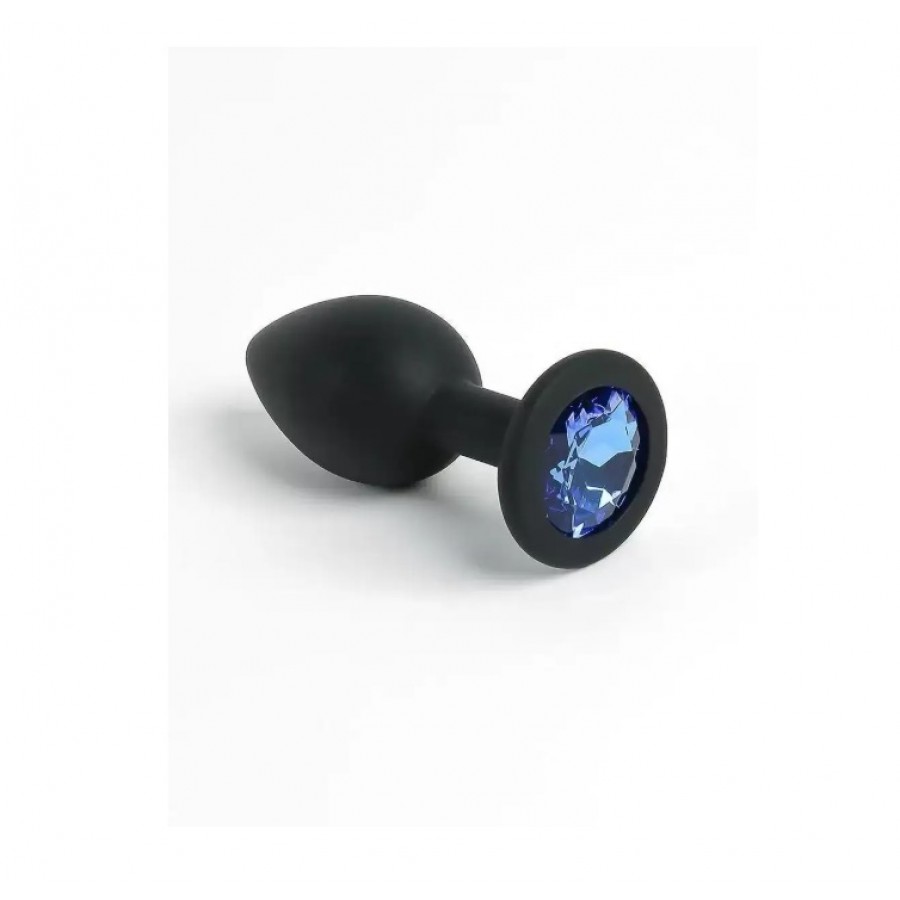 Силиконовая анальная пробка с кристаллом MMG SexToys Pluganale Piccolo Dark Blue 7 х 2,7 см