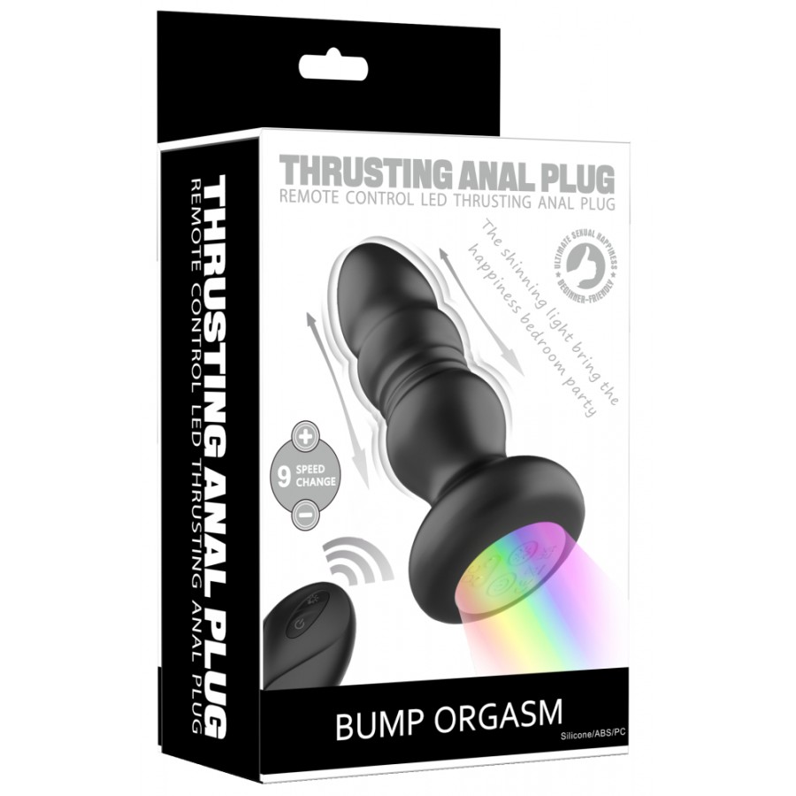 Светящаяся анальная пробка с поступательными движениями, вибрацией и пультом ДУ Bump Orgasm