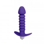 Ребристая анальная пробка с вибрацией Sweet toys Ребристая анальная пробка с вибрацией Sweet toys
