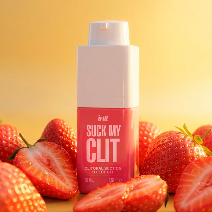 Возбуждающий гель для клитора с эффектом посасывания INTT SUCK MY CLIT со вкусом клубники, 15 мл