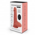 Вибратор с вращением, нагревом и движениями Erowoman, 22 см, 7 режимов ER-30094