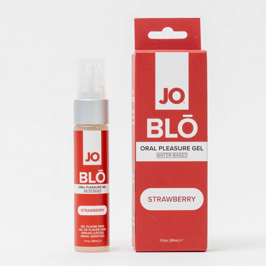 Вкусный гель для минета и глубокой глотки JO BLO Клубника, 30 мл