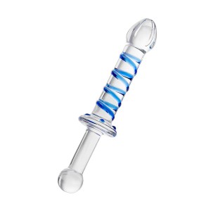 Двусторонний фаллоимитатор Sexus Glass 22,5 х 3,5 см  912044